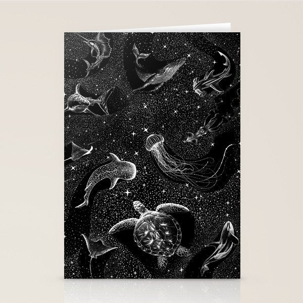 Cosmic Ocean (Black Version) Stationery Card Gallery Image 2