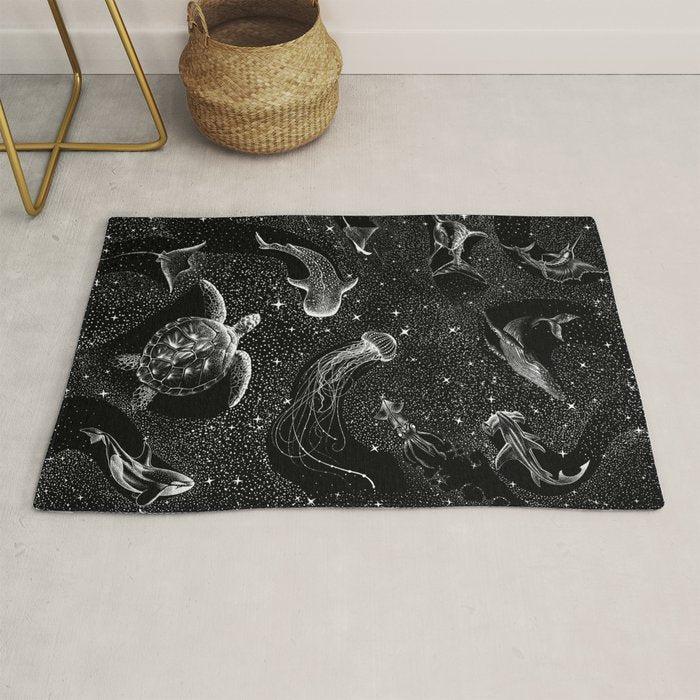 Cosmic Ocean (Black Version) Rug Gallery Image 1