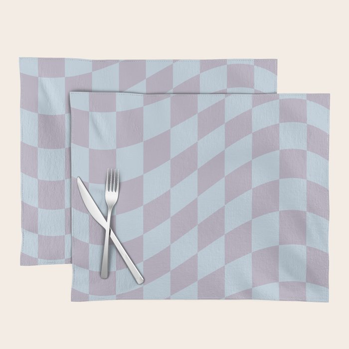 Wavy Soft Sky x Powdered Lavender Placemat Gallery Image 1
