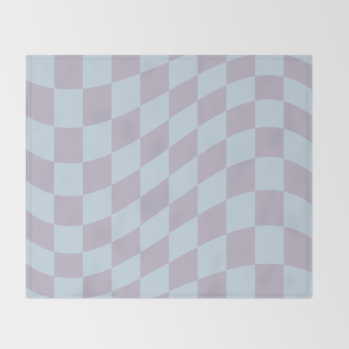 Wavy Soft Sky x Powdered Lavender Throw Blanket Gallery Image 2