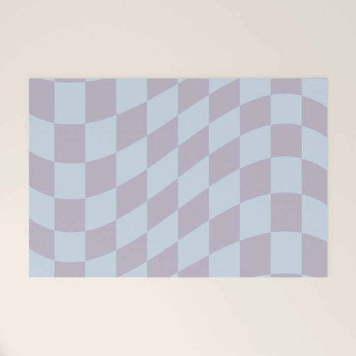 Wavy Soft Sky x Powdered Lavender Welcome Mat Gallery Image 1
