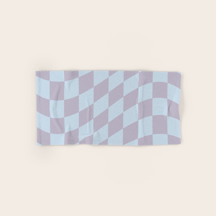 Wavy Soft Sky x Powdered Lavender Bath Towel Gallery Image 1