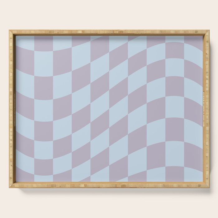 Wavy Soft Sky x Powdered Lavender Serving Tray Gallery Image 1