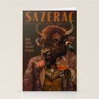 Sazerac Cocktail Art Of A Buffalo, Vintage Alcohol Wall Art For Bar, Kitchen, Man Cave Stationery Card Gallery Image 2
