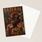 Sazerac Cocktail Art Of A Buffalo, Vintage Alcohol Wall Art For Bar, Kitchen, Man Cave Stationery Card Gallery Image 2