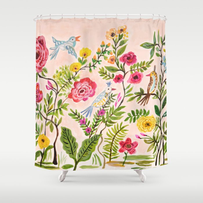 Pink Garden Dream Shower Curtain Gallery Image 1