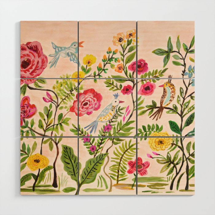 Pink Garden Dream Wood Wall Art Gallery Image 1
