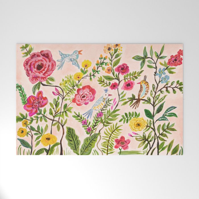 Pink Garden Dream Welcome Mat Gallery Image 1