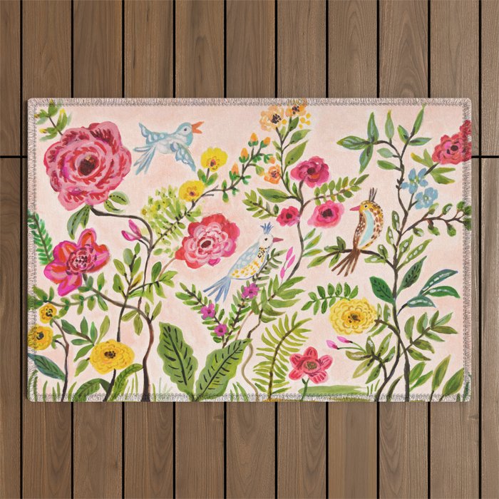 Pink Garden Dream Outdoor Rug Gallery Image 1