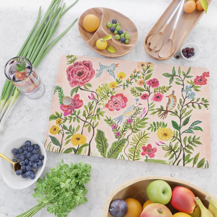 Pink Garden Dream Cutting Board Gallery Image 2