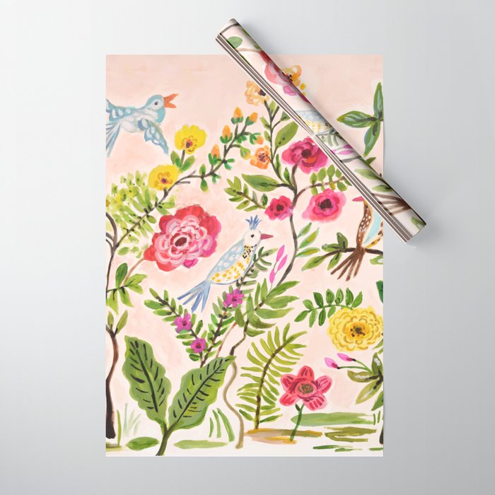Pink Garden Dream Wrapping Paper Gallery Image 1