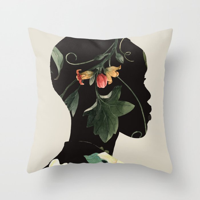 Floral Portrait 28 Throw Pillow Gallery Image 1
