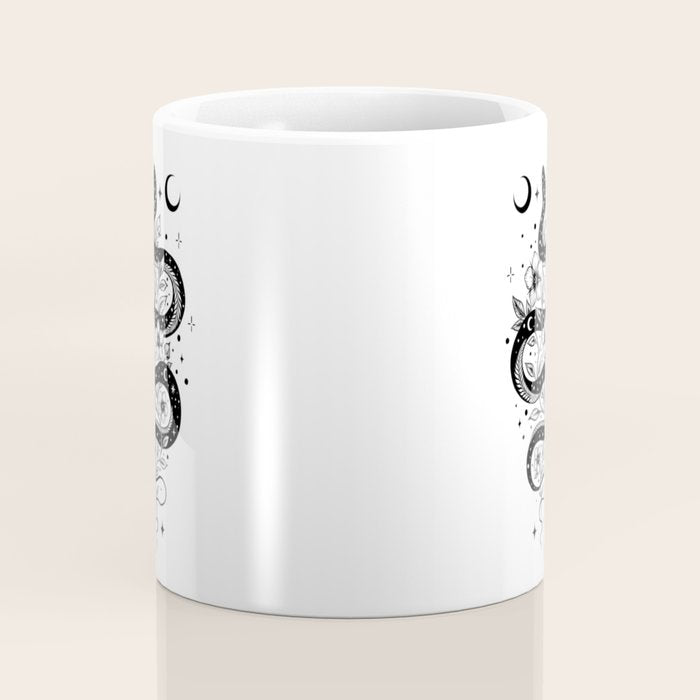 Serpent Spell -Black and White Coffee Mug Gallery Image 4