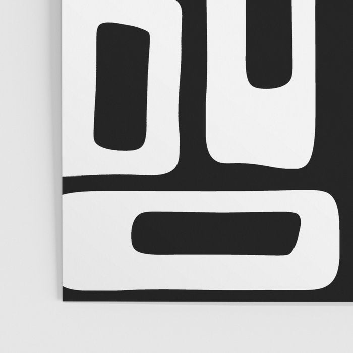 Black and White Mid Century Modern Abstract Pattern 335 Poster Gallery Image 3