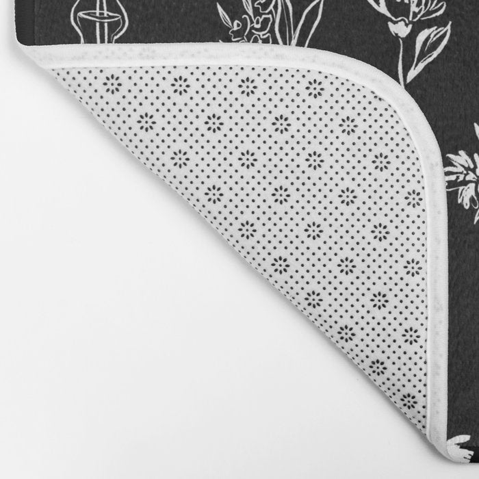 Wildflowers and vases in dark background Bath Mat Gallery Image 2
