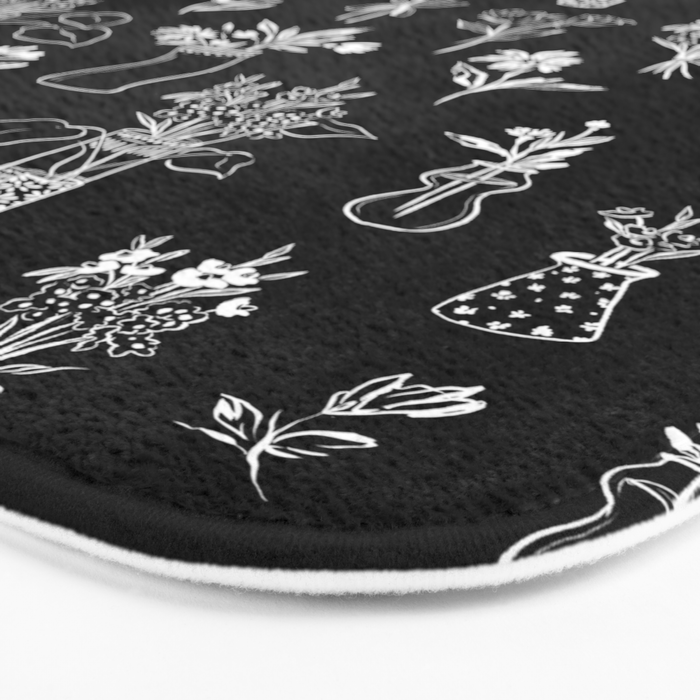 Wildflowers and vases in dark background Bath Mat Gallery Image 3