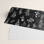 Wildflowers and vases in dark background Wrapping Paper Gallery Image 2