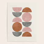 Pink brown retro scandinavian pattern Poster Gallery Image 4