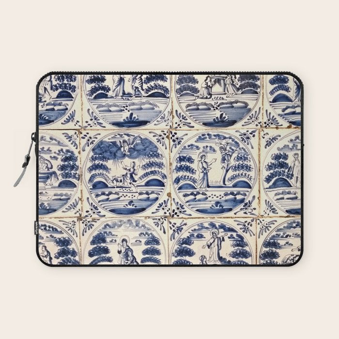 Dutch Delft Blue Tiles Laptop Sleeve Gallery Image 1