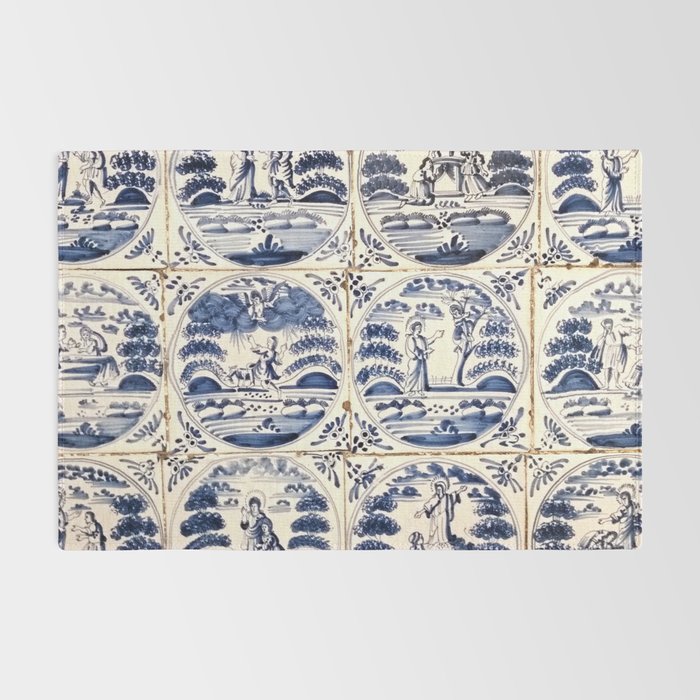 Dutch Delft Blue Tiles Rug Gallery Image 2