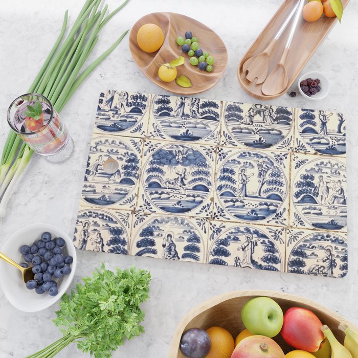 Dutch Delft Blue Tiles Cutting Board Gallery Image 2