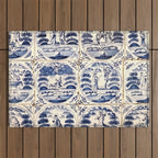 Dutch Delft Blue Tiles Outdoor Rug Gallery Image 1