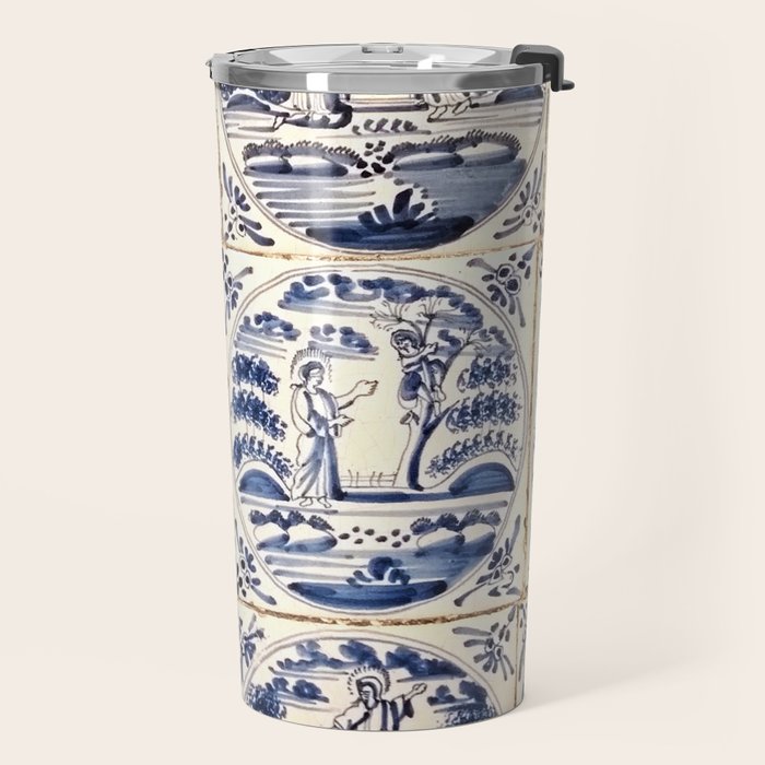 Dutch Delft Blue Tiles Travel Mug Gallery Image 2