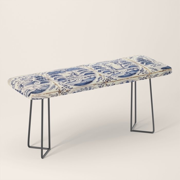 Dutch Delft Blue Tiles Bench Gallery Image 1