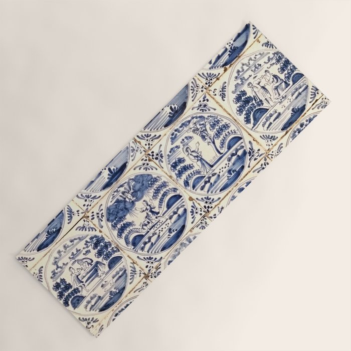 Dutch Delft Blue Tiles Yoga Mat Gallery Image 1