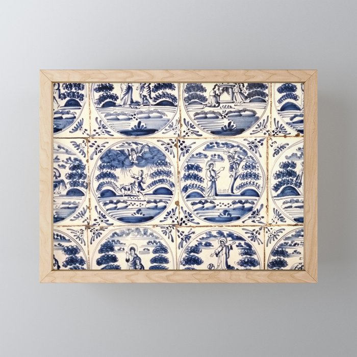 Dutch Delft Blue Tiles Mini Art Print Gallery Image 1