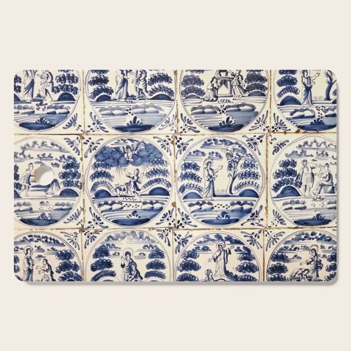 Dutch Delft Blue Tiles Cutting Board Gallery Image 1