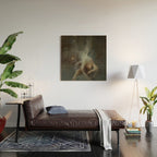 Celestial Dreamscape Woman Floating Among Stars Wood Wall Art Gallery Image 2