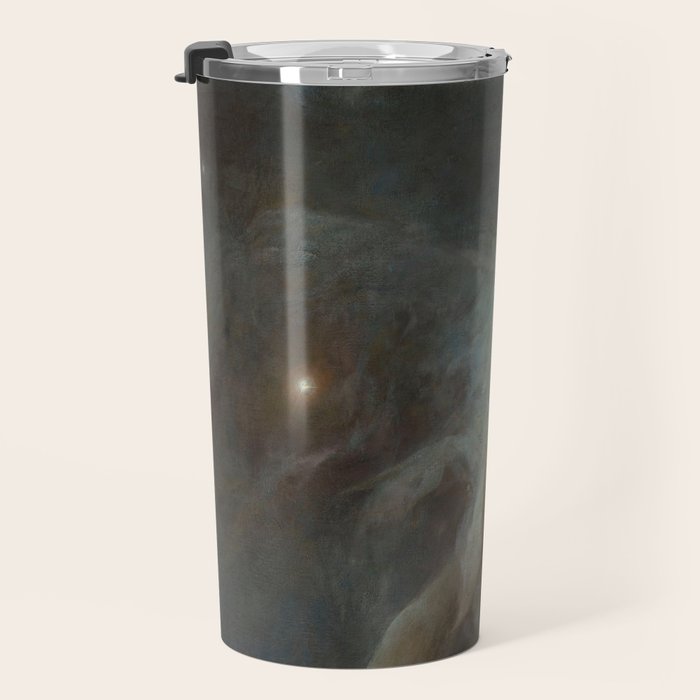 Celestial Dreamscape Woman Floating Among Stars Travel Mug Gallery Image 3