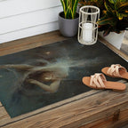 Celestial Dreamscape Woman Floating Among Stars Outdoor Rug Gallery Image 2
