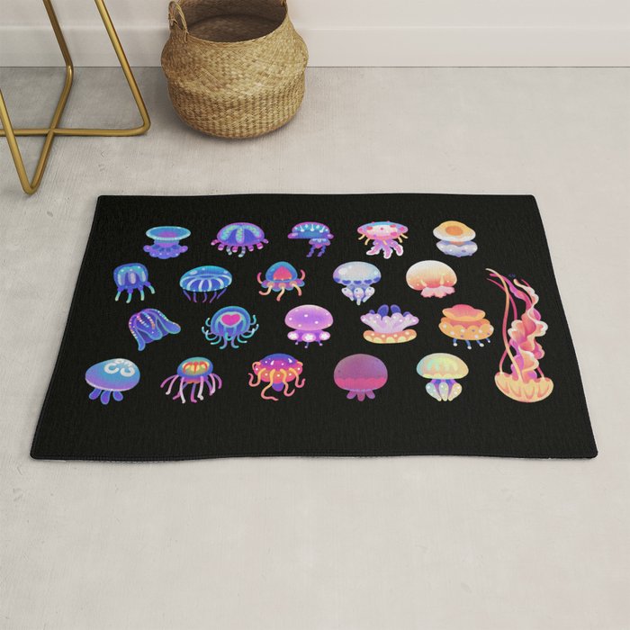 Jellyfish Day - dark Rug Gallery Image 1
