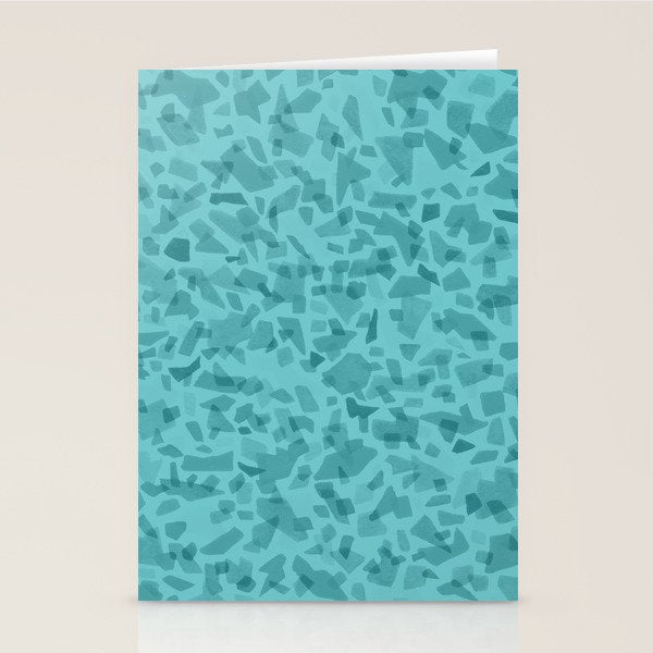 Turquoise Terrazzo Tile Stationery Card Gallery Image 1