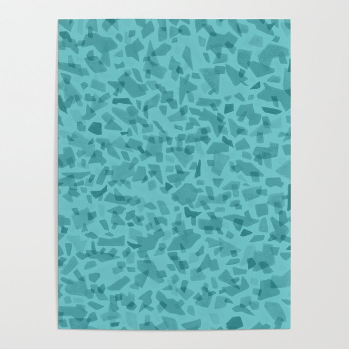 Turquoise Terrazzo Tile Poster Gallery Image 4