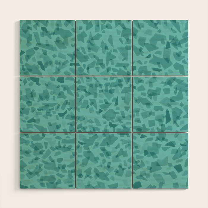 Turquoise Terrazzo Tile Wood Wall Art Gallery Image 1
