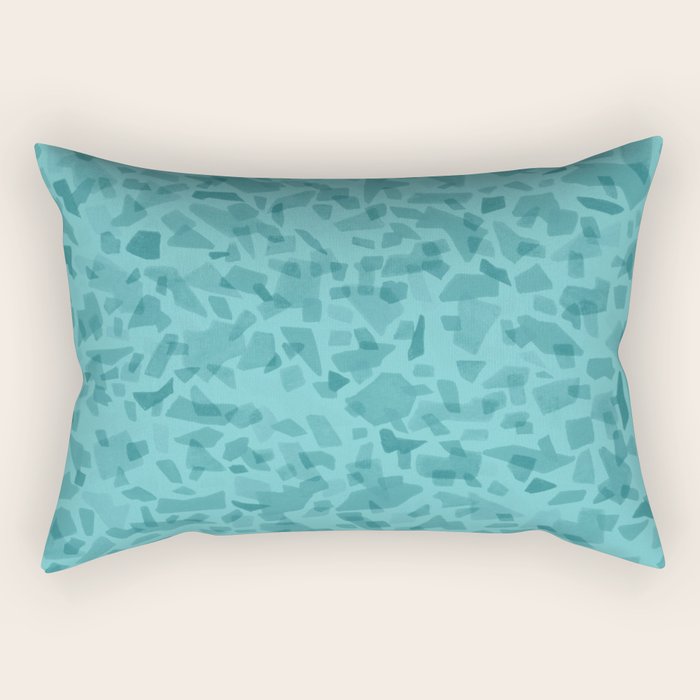 Turquoise Terrazzo Tile Rectangular Pillow Gallery Image 1