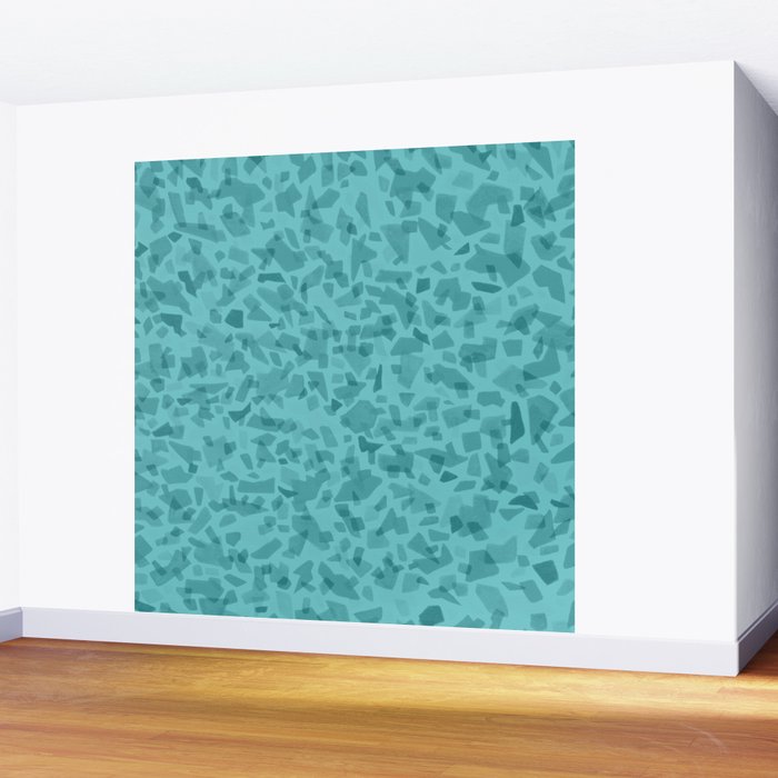Turquoise Terrazzo Tile Wall Mural Gallery Image 2