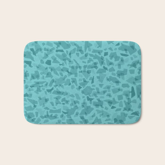 Turquoise Terrazzo Tile Bath Mat Gallery Image 1