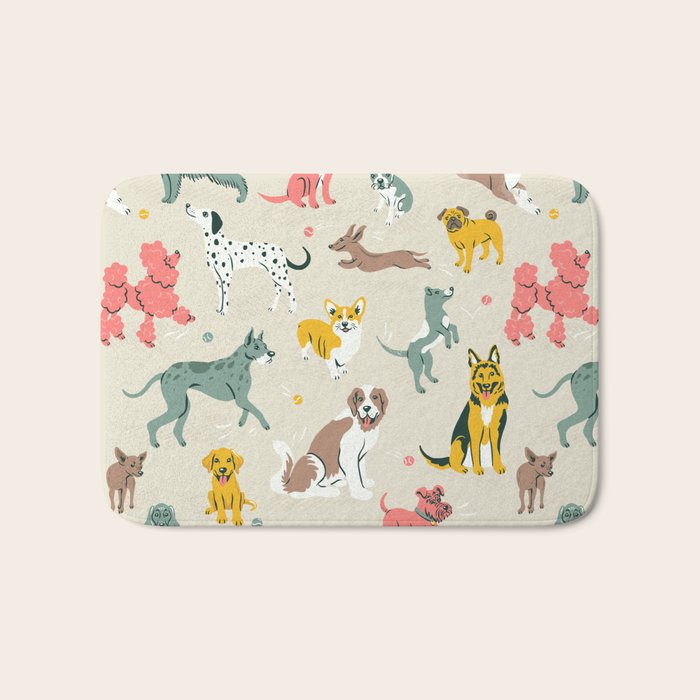 Silly Dog Friends Bath Mat Gallery Image 1