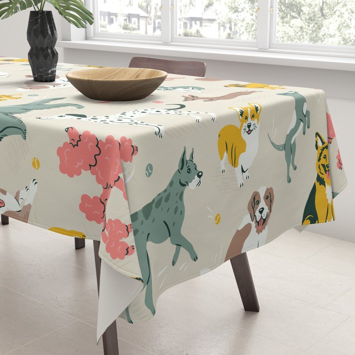 Silly Dog Friends Tablecloth Gallery Image 3