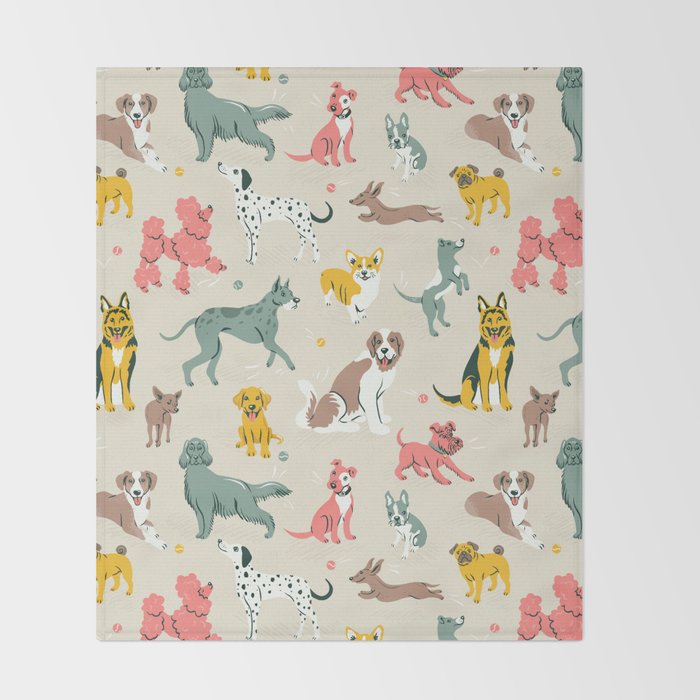 Silly Dog Friends Throw Blanket Gallery Image 2