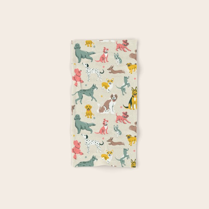 Silly Dog Friends Bath Towel Gallery Image 1