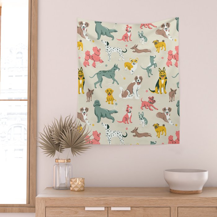 Silly Dog Friends Wall Tapestry Gallery Image 2