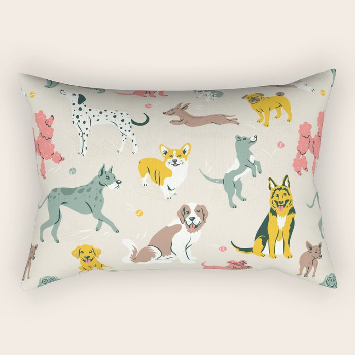 Silly Dog Friends Rectangular Pillow Gallery Image 2
