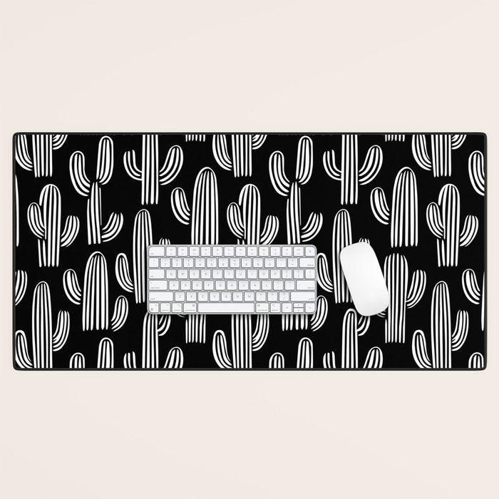 Cactus plant doodle art pattern Desk Mat Gallery Image 1