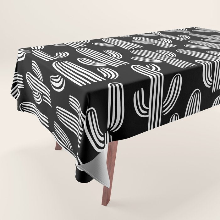 Cactus plant doodle art pattern Tablecloth Gallery Image 1