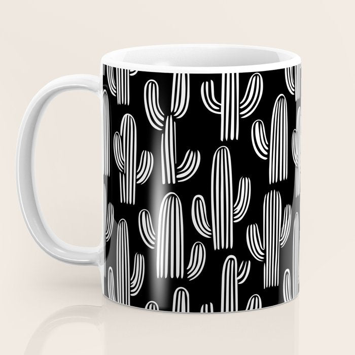 Cactus plant doodle art pattern Coffee Mug Gallery Image 3